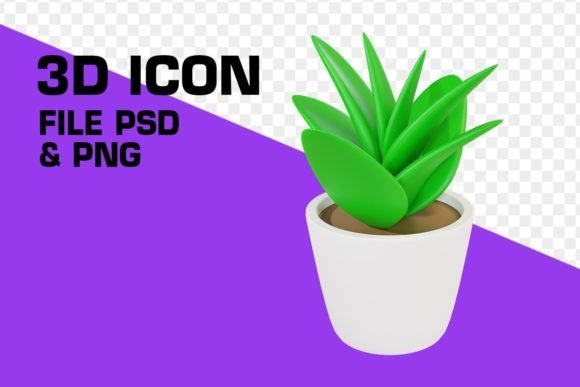 3D Plant Cartoon: A Minimalist Design Asset for Modern Projects