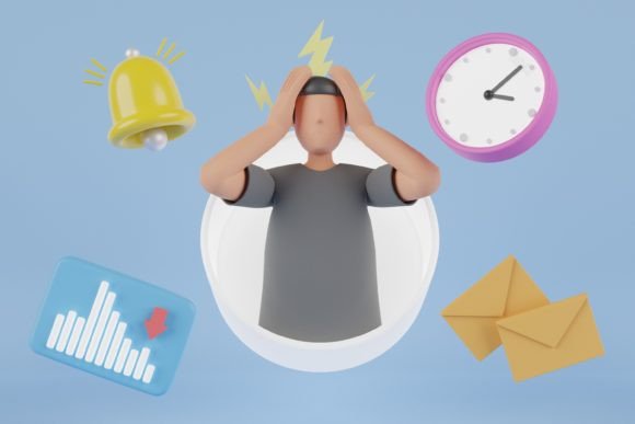3D Work Stress and Bad Time Management: Understanding the Visual Metaphor for Modern Productivity Challenges
