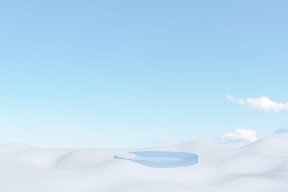 Blue Product Podium on Sand Dunes: A Versatile 3D Design for Modern Product Presentation