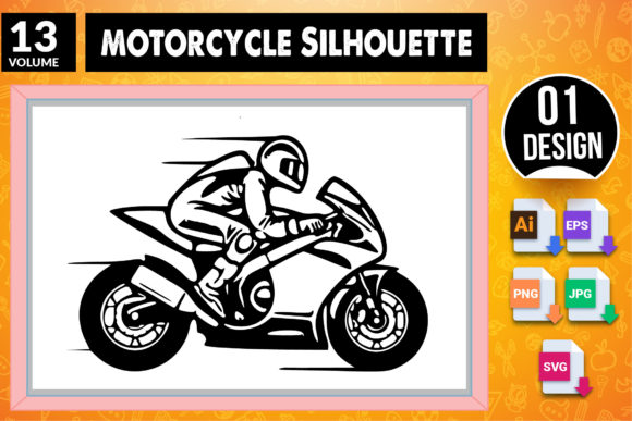 Celestial Motorcycle Silhouette SVG Craft Design for Creative Projects