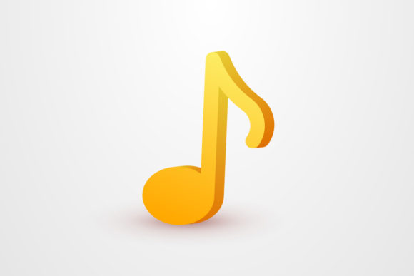 Cute Gold Music 3D Icon for All Your Creative Needs