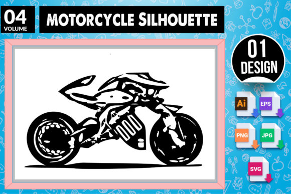 Motorcycle Silhouette SVG Craft Design 4: A Versatile Tool for Creative Projects