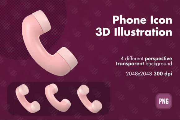 Realistic Vintage Pink Phone Icon