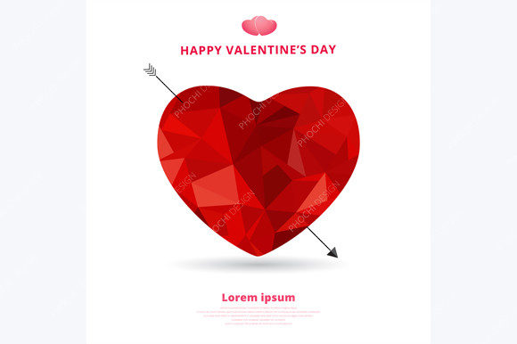Valentine’s Day 3D Red Heart Low Polygon: A Modern Twist on Classic Romance