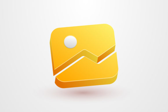 Yellow Cute Gallery 3D Render Icon for Flexible Design Projects